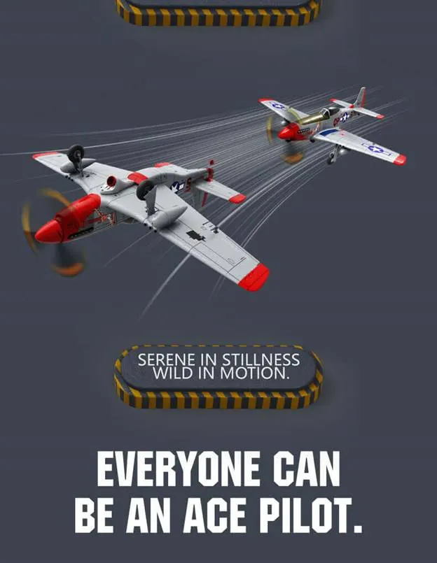 MOFLY P-51D 690mm Brushless RC Warbird, Optional FPV Camera & Phone Mount